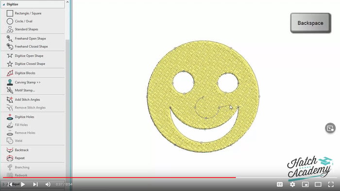 Digitize Holes Tool in Hatch Embroidery 3