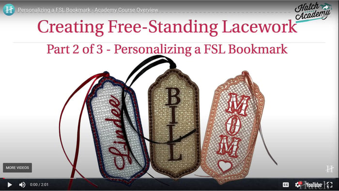 Personalizing a Free Standing Lace Bookmark