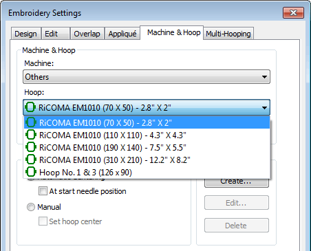 Ricoma EM1010 Hoops